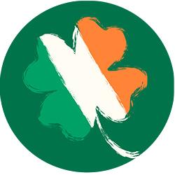 graphic illustration of a green, white and orange shamrock