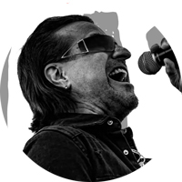 Someone signing into microphone