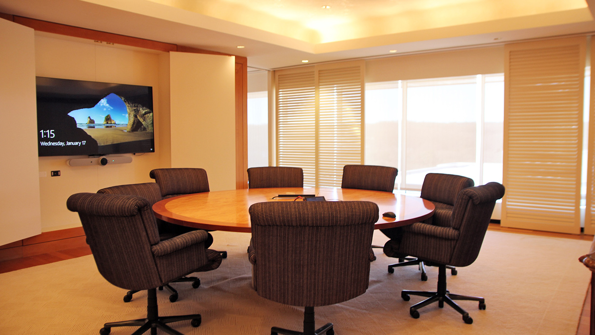 Conference room table and chairs