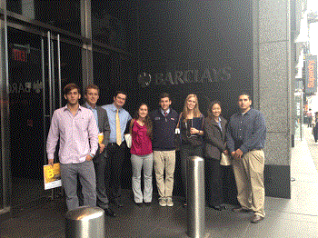 students standing outside Barclay