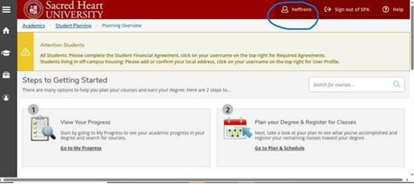 Screenshot of where to select your user name