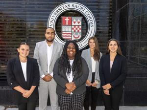 Students dressed professionally