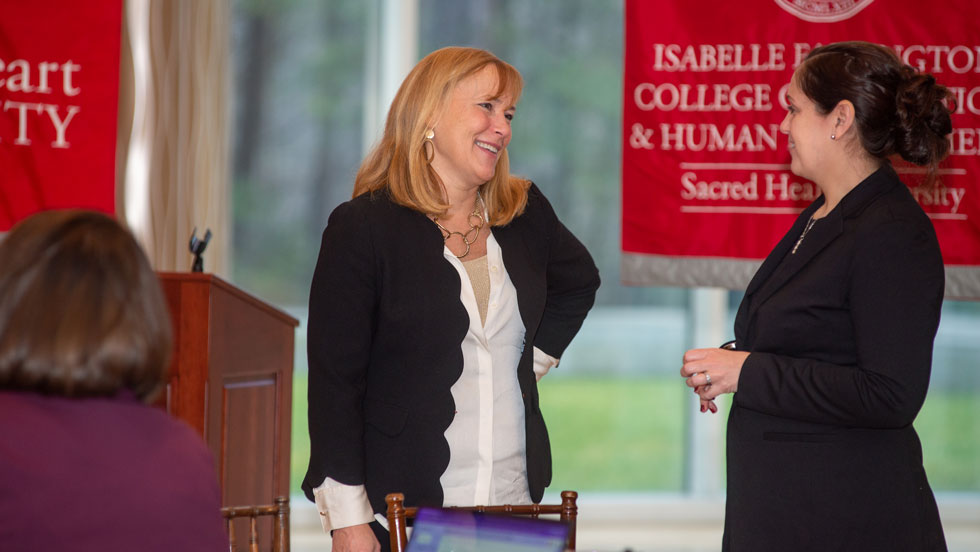 Two professionals talking