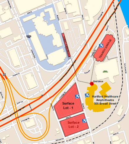 View instructions on page for where to park