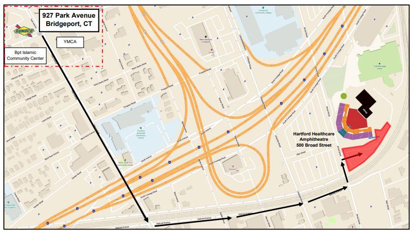 Map of directions into VIP lot - See directions above