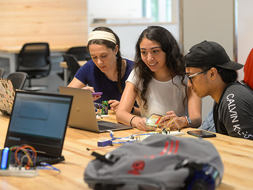 students working on a project