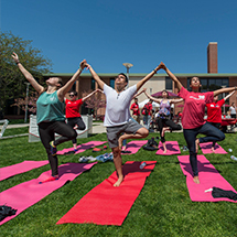 people in a yoga class