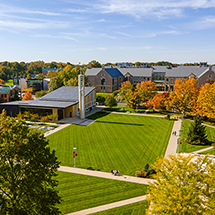 aerial image of SHU's chapel quad