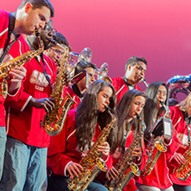 band members performing
