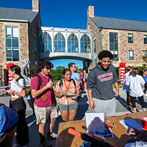 college students gathered at an involvement fair