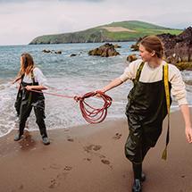 Students performing an ecological study on the coast of Dingle Ireland
