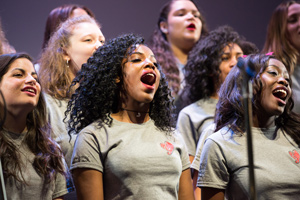 Students singing in choir