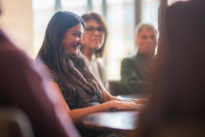 Woman smiling