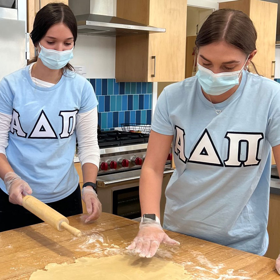 Members of Alpha Delta Pi participating in a philanthropy event