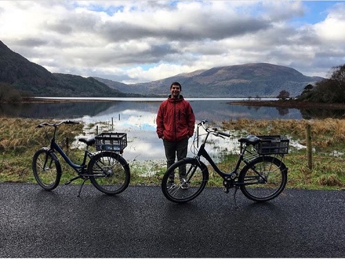 Man with bicycles