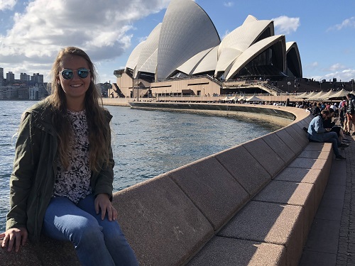 Girl with Sydney Opera House in background