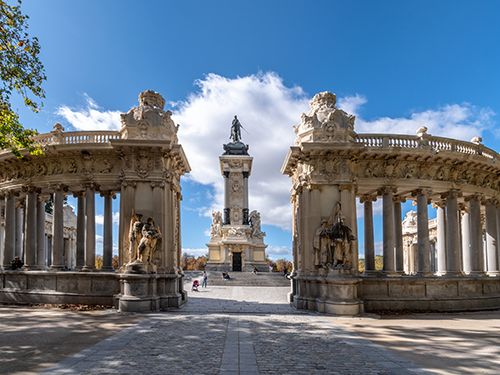 alfonso xii monument in The Buen Retiro Park in Madrid