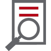 A magnifying glass is placed over a page
