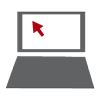 Laptop displays a cursor in the left hand area of the screen