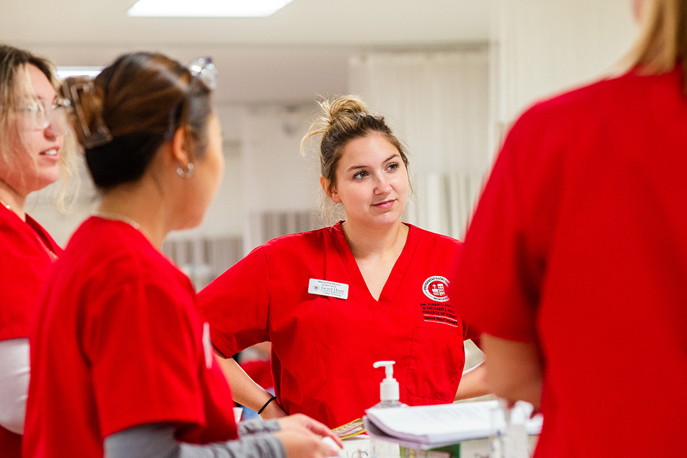 nursing students listening in a class