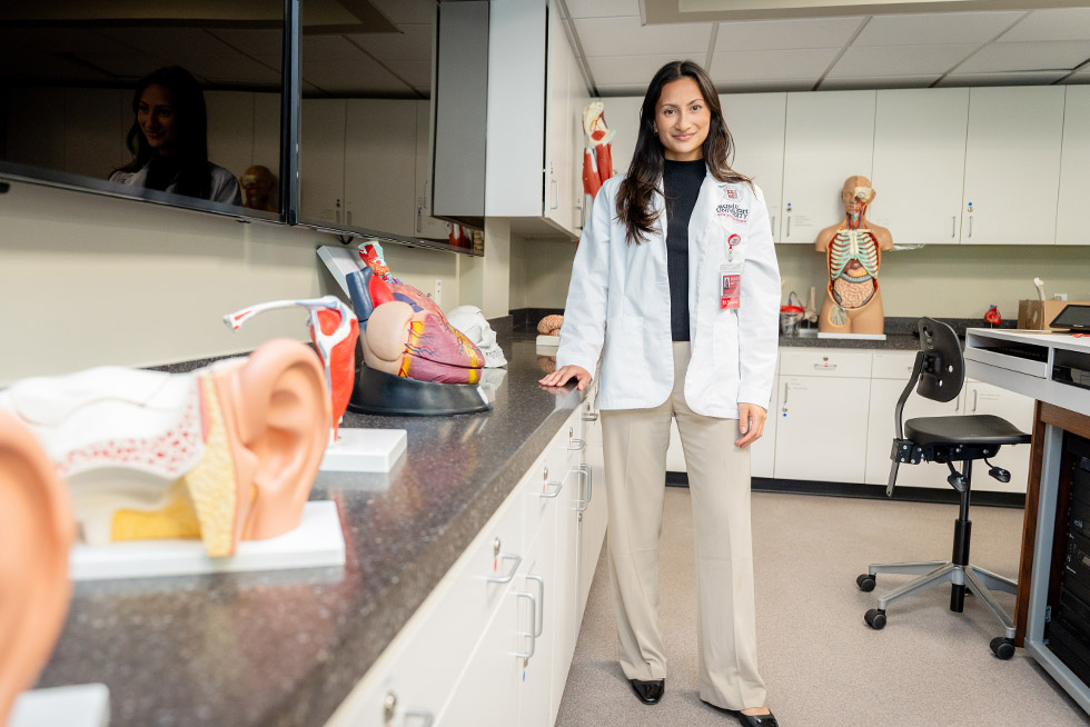portrait of a physician associate student in a classroom