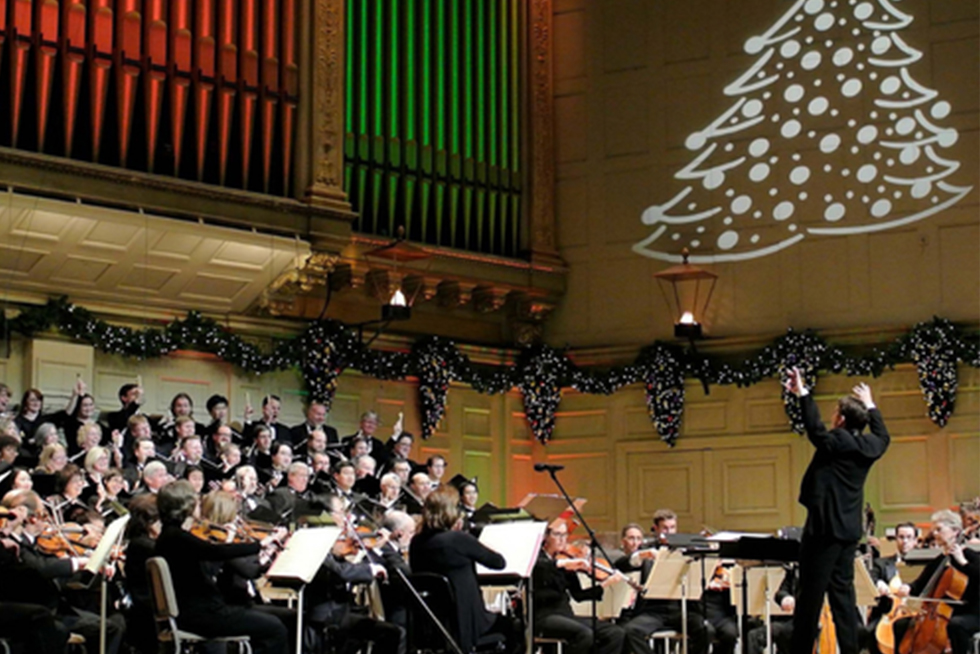 Boston Pops performing a holiday concert