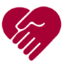 Icon of hands in the shape of a heart