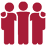 Icon of three people standing together
