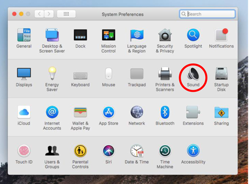 sound icon in system preferences