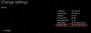 what is mac address for xbox 1
