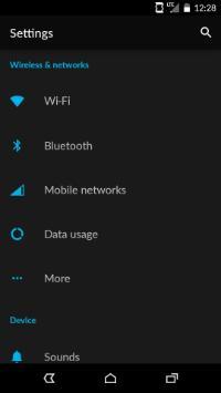 settings on android device