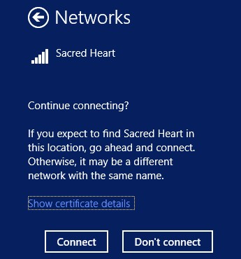screen shot of network connection 