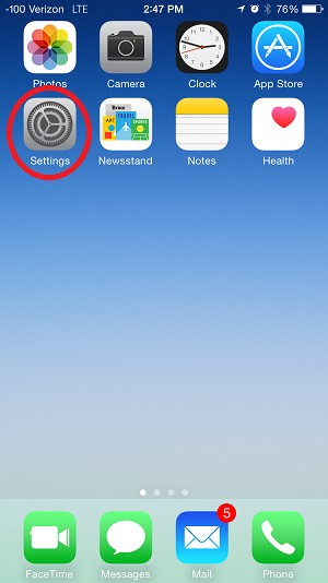 settings icon in ios