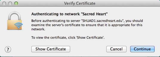 screen shot of verify certificate 