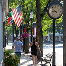 people walking down a street