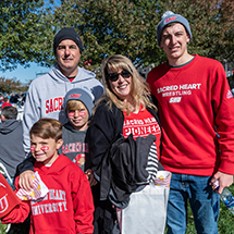 a group family photo at SHU's family weekend
