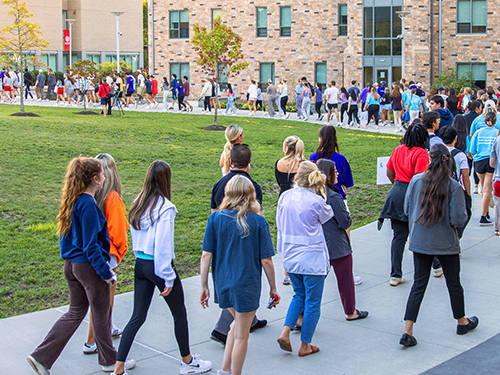 People walking on a path