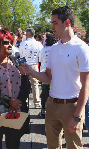 Christian Colon interviewing someone
