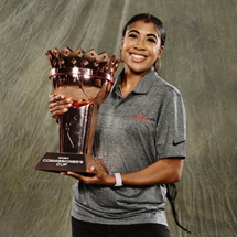 Tykera Carter holding trophy