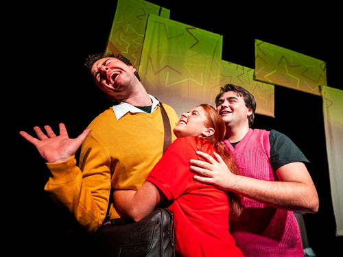 Students performing in play