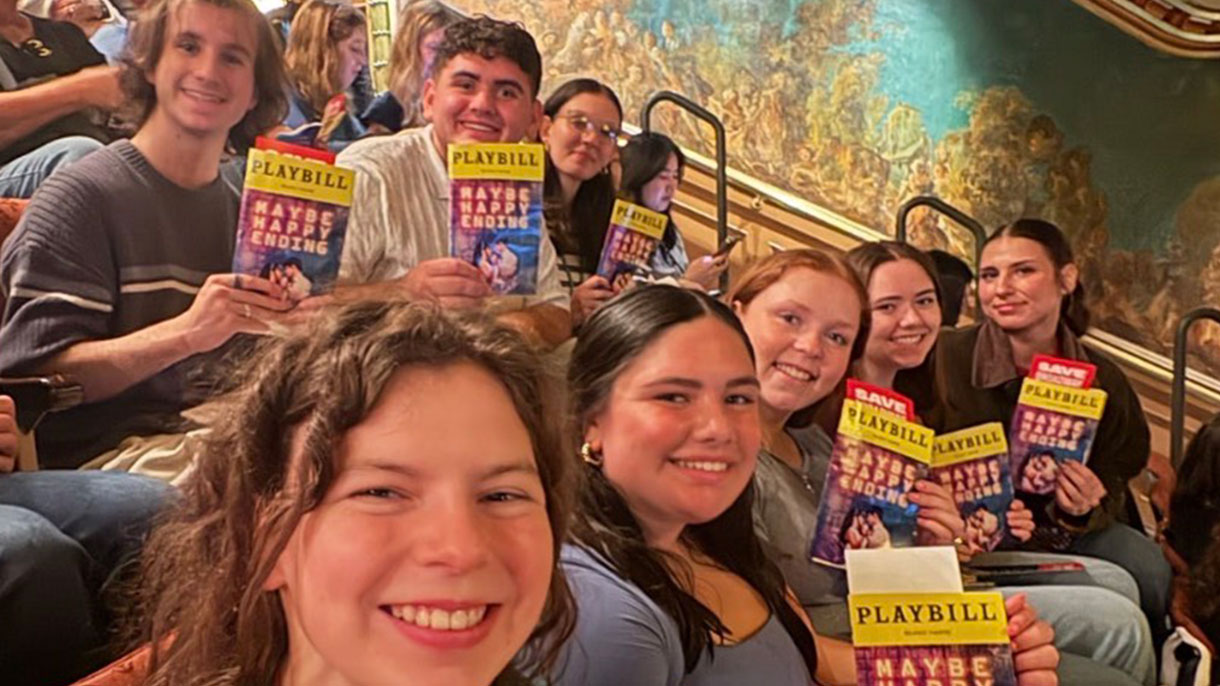 Students at a Broadway play