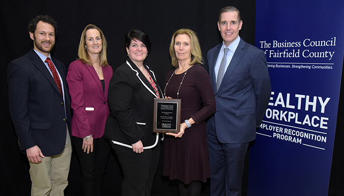 Award recipients accepting healthy workplace award
