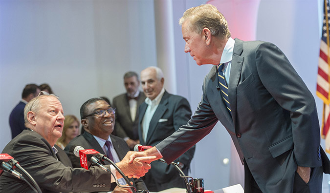 Two men shaking hands