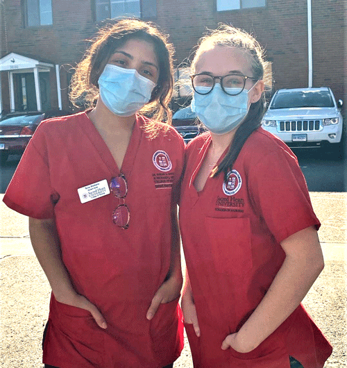 Nursing students Tania Montano & Caitlin Mergenthaler