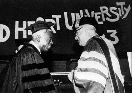 Jackie Robinson receiving an honorary degree at SHU
