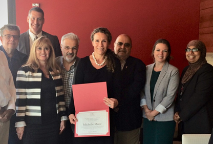 Michelle Moor with SHU accounting faculty