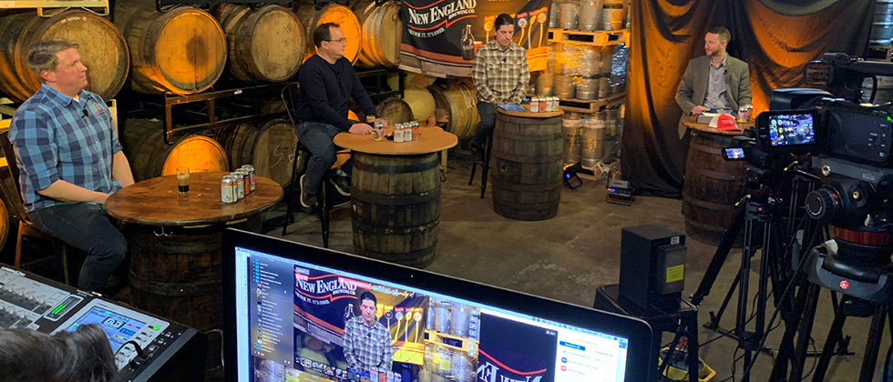 Panelists speaking at a virtual brewhouse beer tasting