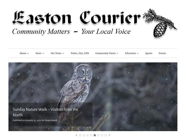 screenshot from the Easton Courier website