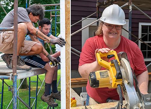 Habitat for Humanity volunteers Ron Hamel, Brendan Capuano and Beth Koscinski