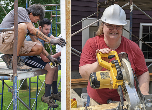 Habitat for Humanity volunteers Ron Hamel, Brendan Capuano and Beth Koscinski